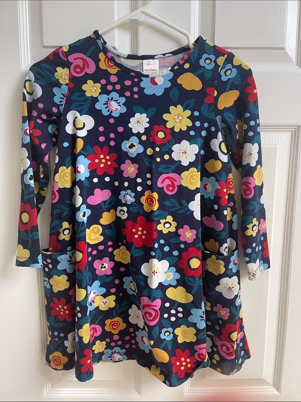 Hanna Andersson Navy Floral Pocket Dress - Red Yellow Pink White Blue